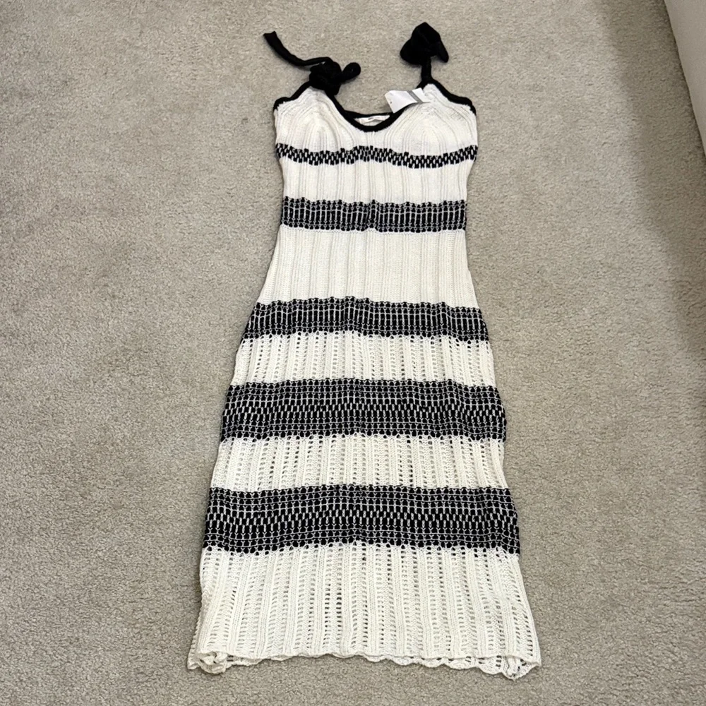 NWT Primp Black and White Knit Midi Dress